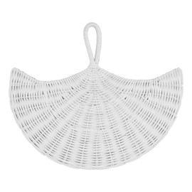Rattan Fan Wall Decoration Northern Europe Style Woven Hanging Rattan Wall Decoration for Living Room Bedroom White
