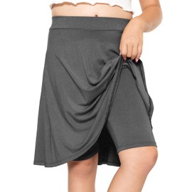 Girl's A-Line Skirt with Built in Shorts Charcoal Gray X-Large