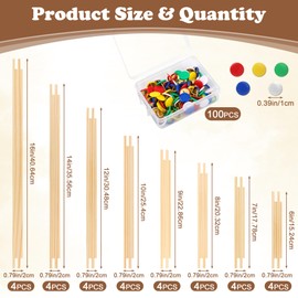 32PCS Stretcher Bars for Needlework, COITEK 8 Sizes Wooden Needlepoint Stretcher Bar with 100 Tacks, for Art Supplies, Custom Canvas Frames & Needlework