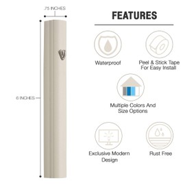 A&S Mezuzot Alumium Mezuzah Case in Silver Shin Design Weatherproof Door Mezuza Judaica Art for Home Blessing (Ivory, 6 Inches)