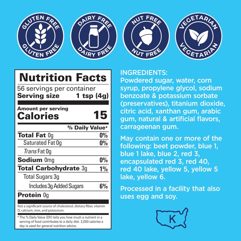 Satin Ice Blue Cookie Icing - 8oz - Bottle