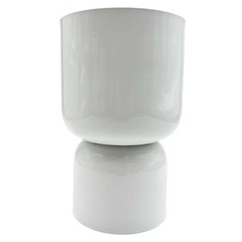 Bergamo Art 10 Inch Tall Decorative Handmade Iron Modern Flower Vase in White