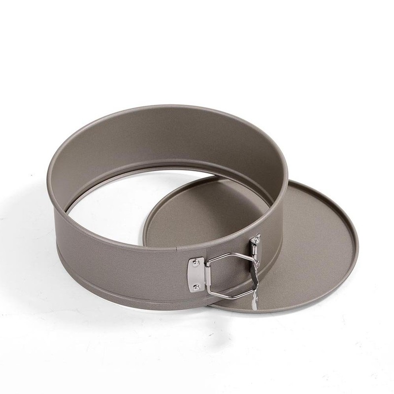 タイガークラウン ケーキ型 グレー 200×72mm バネ式デコ型21cm スチール フッ素コーティング 底取れ式 3514