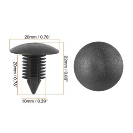 40pcs 10mm Hole Dia Plastic Bolt Rivets Fastener Rivets Bumper Retainer Clips Black for Car