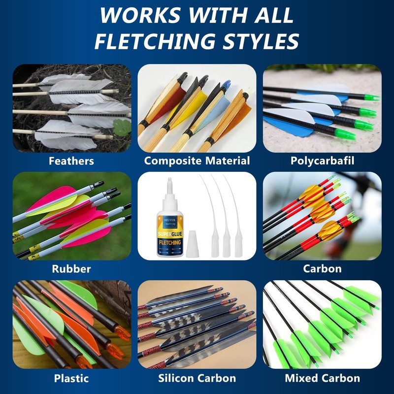 Fletching Glue 100g, Heavy Duty Arrow Glue Kit for Carbon,