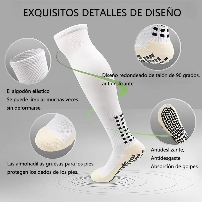 3 Calcetas Antiderrapantes Fútbol Niño Niña Media Deportiva