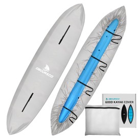 Obcursco 600D Kayak Cover Waterproof, 9.3-16.5FT Thickened UV-Proof, Tear and Fade Resistant Canoe Cover, Kayak Covers for Outdoor and Indoor Storage, Perfect as Kayak Accessories for SUP Paddle Board