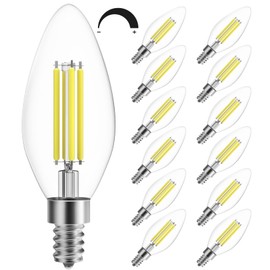 SHINESTAR 12-Pack Dimmable E12 LED Candelabra Bulbs 60W Equivalent 5000K Daylight White 400 Lumens 4W B11 Vintage Chandelier Light Bulbs