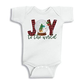 Snow Globe Joy to The World Baby Infant One Piece Bodysuit 6 Months White