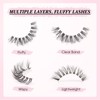 Parriparri Eyelashes, Natural Look, Fluffy False Eyelashes, Clear Band, 7