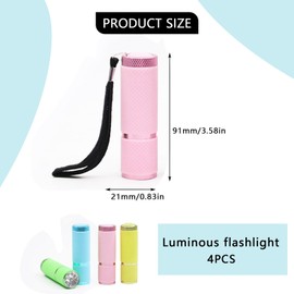 TAMUNI 4 PCS Uv Flashlight - Black Light Flashlights - Discover Invisible Stains Perfect for Pet Urine Detection and More