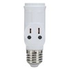 2Pcs 3 Prong Light Socket Adapter Plug White E26 Light