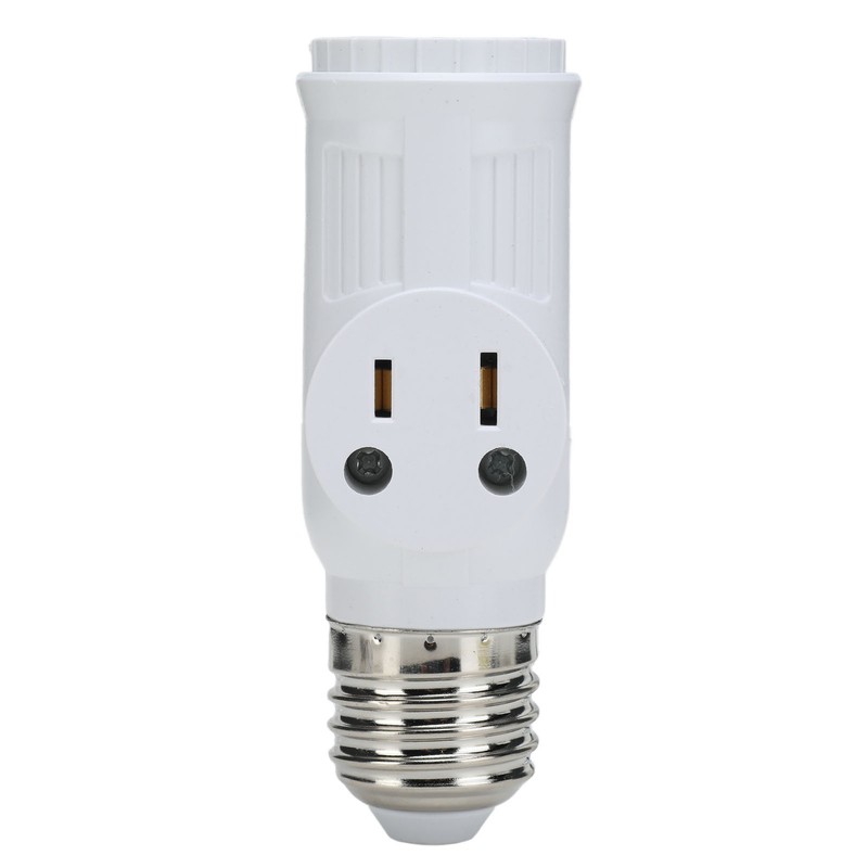 2Pcs 3 Prong Light Socket Adapter Plug White E26 Light