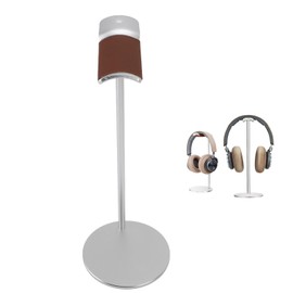 Headphone Stand, Aluminum Alloy Headset Holder Removable with Supporting Bar Solid Base, Universal Desktop Earphone Stand Hanger for Most Headphones (Silver)