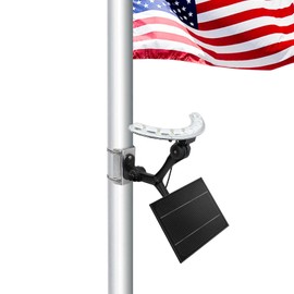 Einsamk Solar Flag Pole Light for 15-40ft flagpole 5 Spotlights 12000 MHA，Adjustable Clamps Fits 3-6''Diameter Inground Poles Flag Poles Coverage-Light Up American Flag Outdoor with from Dusk to Dawn