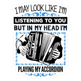 CafePress in My Head I'm Playing T Small Die Cut Sticker, 3"x4" Glossy Finish