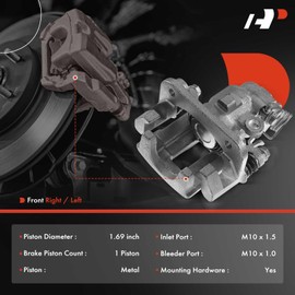 A-Premium Disc Brake Caliper Assembly with Bracket Compatible with Select Ford, Lincoln and Mercury Models - Taurus & Sable 1993-1999, Continental 1993-2000 - Rear Right Pasenger Side