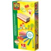 SES Creative 00208 Coloured Chalk With Wiper, Mixed, 12 Count