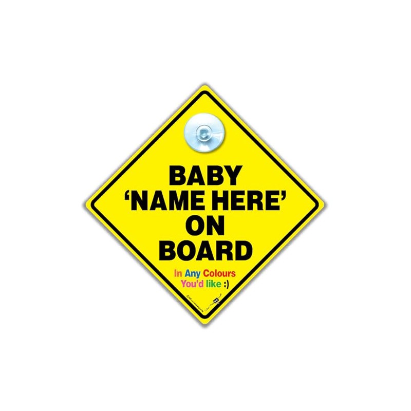 Customised Baby on Board Sign, Perosnalised Baby On Board Car