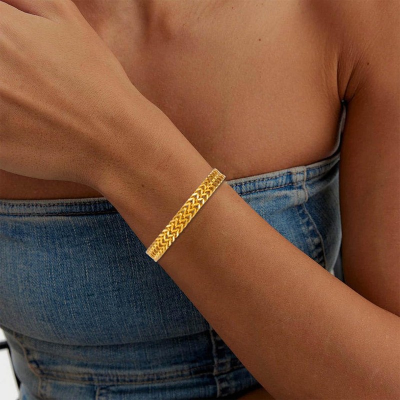 Sinalty Stainless Steel Cuban Link Bracelet Gold Silver Curb Chains