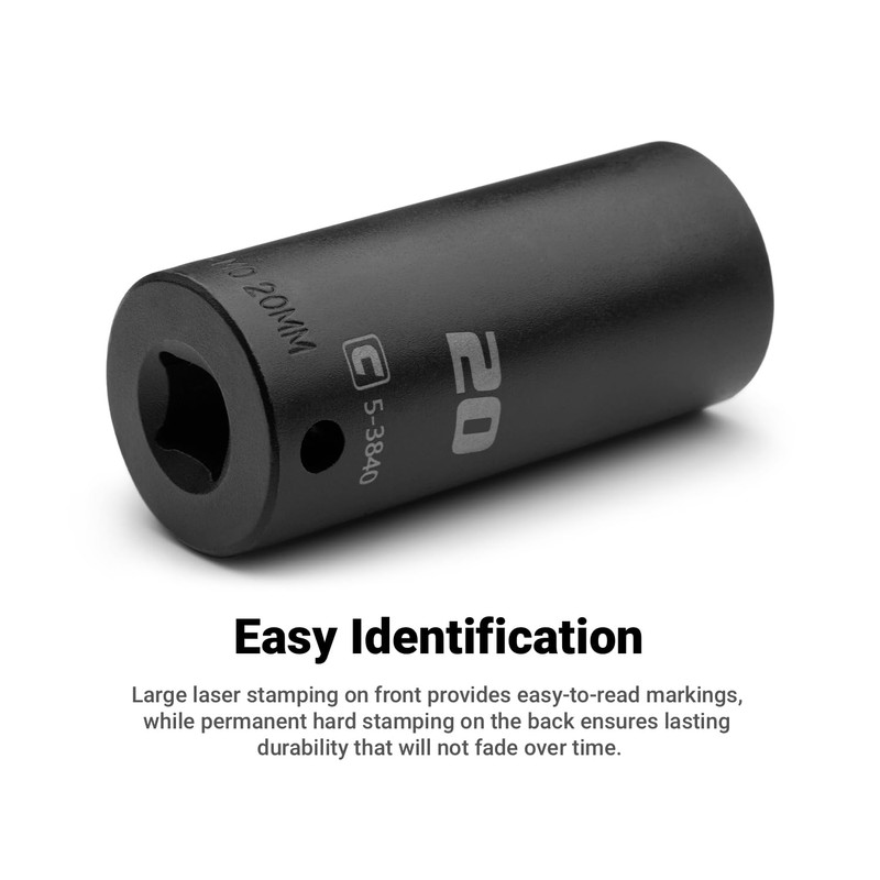 Capri Tools 21 mm Deep Impact Socket, 3/8-Inch Drive, 12-Point,