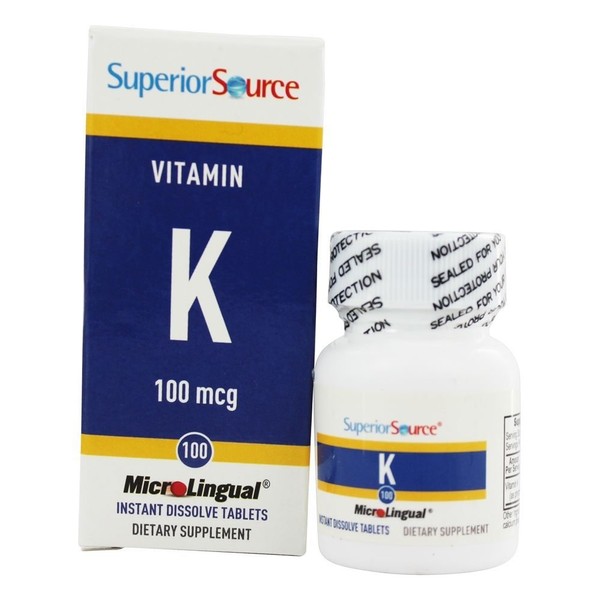 Superior Source Vitamin K1 Multivitamins, 100 mcg,Tablet, 100 Count