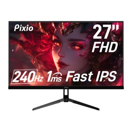 Pixio PX279 Wave 27 inch 240Hz Refresh Rate FHD 1080p Resolution Fast IPS Panel 1ms GTG Resonse Time Gaming Monitor with Adaptive Sync