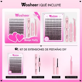 Wosheer Kit De Extensiones Pestañas 8-18mm Pestañas (layz)