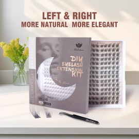 BlinLaLune DIY Eyelash Extension Kit,Symmetrical left and right eyes,Multi-layer weaving,strong three-dimensional effect,9-16mm length,140PCS,Individual Lash clusters, with Bond Seal Remover Tweezer