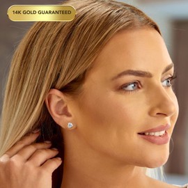 Tilo Jewelry 14k Gold Polished Love Knot Stud Earrings - 7mm- Push Back- White Gold…