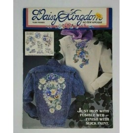 Daisy Kingdom No Sew Fabric Applique Flowers Floral PANSIES 6381 Vintage Iron On