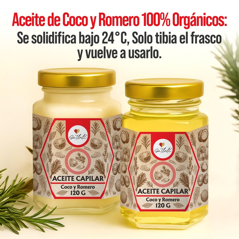 Ga Tlali – Aceite Capilar de Coco y Romero 120g