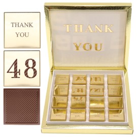 Shawly Sisters 48 Pcs Plexiglass Chocolate Favors - Guest Gifts with Milk & Bitter Chocolate - Perfect Party Favors for Weddings, Showers, and Events