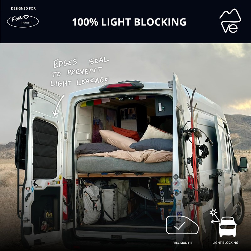 VanEssential Insulated Stealth Blackout Window Covers Designed for Ford Transit