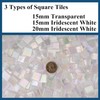 Samjobroad 500g White Mosaic Tiles for Crafts – Iridescent Stained
