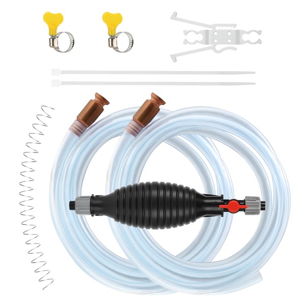 Watflow 10FT Siphon Components Kit, Portable Manual Oil Sucker Pump,