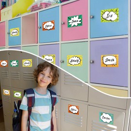 JUESMOS 120PCS Colorful Name Tags Stickers for Kids Students Self Adhesive Cute Name Labels Stickers for Classroom Desk Nameplates for Back to School Kindergarten Classroom Decoration