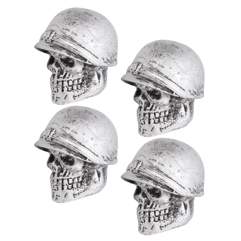 4PCS Tire Valve Caps Skull Style Anti Oxidization Universal for