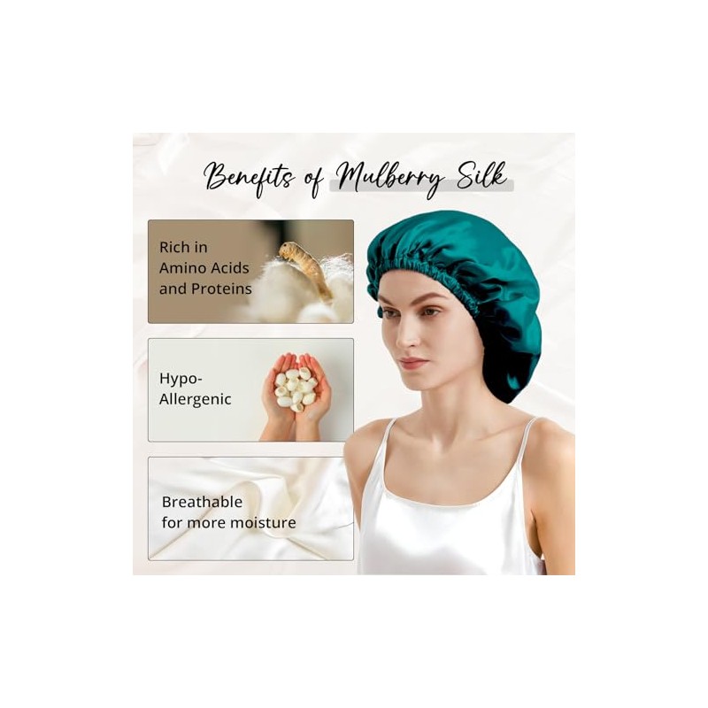Gorro Seda 100 Morera Coletero Regalo Mujer Dormir Ducha Cuidado