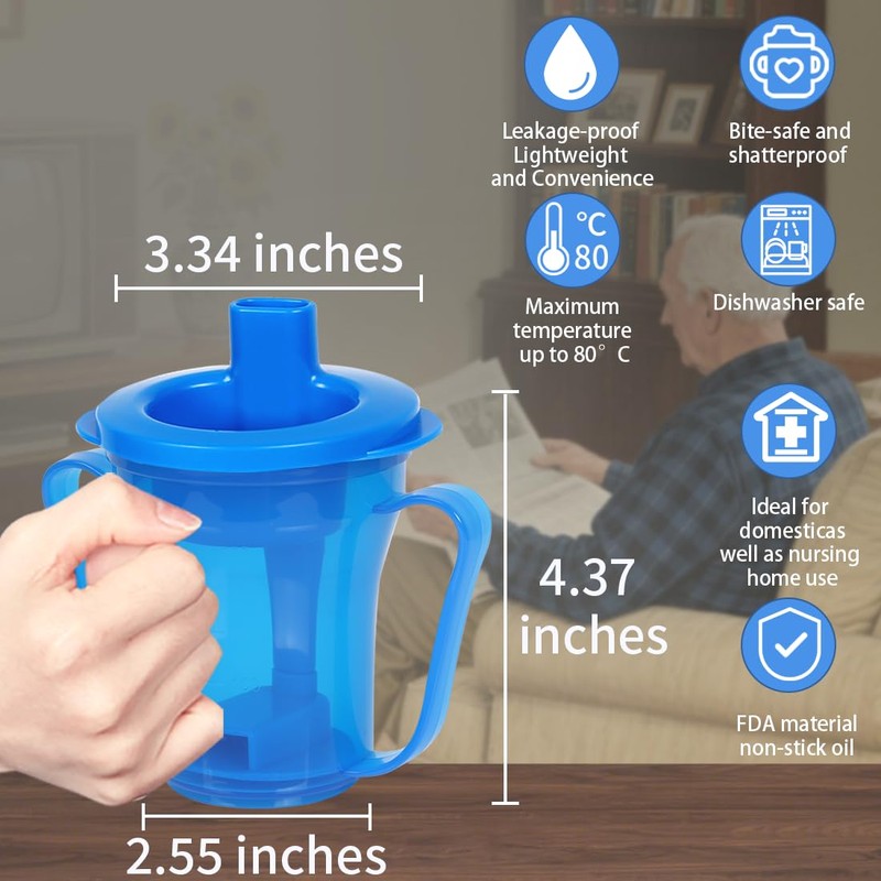 Ehucon Dysphagia Regulating Drinking Cup, Prevent Choking for Dysphagia/Dementia/Elderly,Dispenses 5cc
