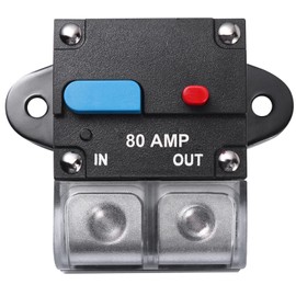 BULVACK 80 Amp Circuit Breaker with Manual Reset Switch for RVs Trolling Boat Marine Truck Vehicles Stereo Audio Electronic Battery Solar System, 12V-48VDC Waterproof
