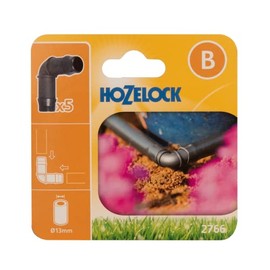 HOZELOCK - Micro Irrigation Elbow Fittings 90° ø 13mm (1/2") : Ideal for Creating a Bifurcation, UV-Resistant [2766 0005], Black