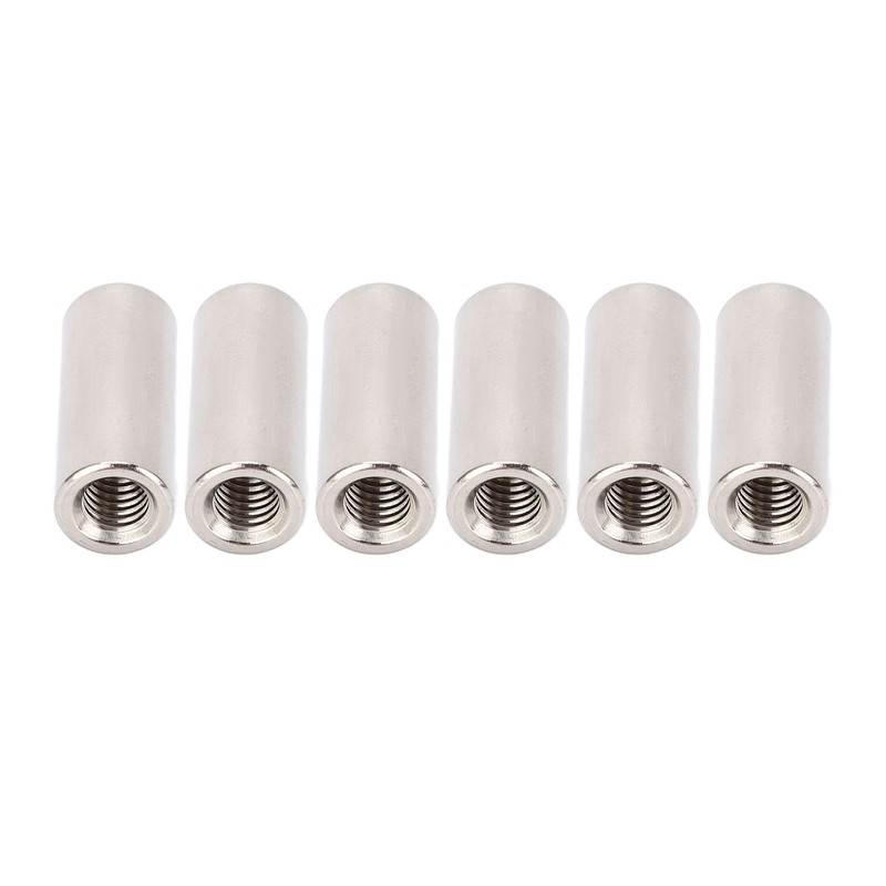 20 Pcs Round Connector Nut M6x1.0 10 L25mm Rod Coupling