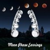 925 Sterling Silver Moon Phase Ear Crawler Cuff Earrings Ear