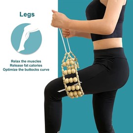 Snblzhef Back Massage Rope Bead Roller Massager Wooden Massage Tool Wood Therapy Cellulite Massage Tools