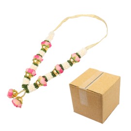 Artificial Mala Rose Flowers Ribbon Garland Garlands Haar Mala for Idol-Mala God Statue Accessories Pooja Sringar Article Ornament for Indian Traditional Festival Ganesha Decor(Size:-10")(Pink,White)