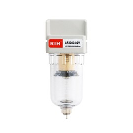 RIH 1/4" NPT Air Dryer for Compressor, Air compressor water separator,air compressor filter,AF2000-02 Manual Drain,5 Micron Brass Element, Poly Bowl 0-150 psi 5μm