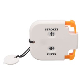 Golf Score Counter, 2 Digit Golf Stroke Counter with Auxiliary Zero Function, Golf Shot Countstroke Pad Score Counter, 2 Person Press Mechanical Score Counter (White Body Orange Press)