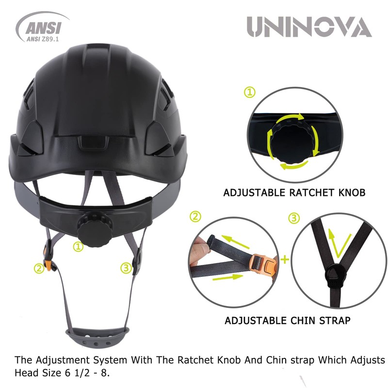 UNINOVA Safety Hard Hat - ANSI Z89.1 Approved Helmet Adjustable