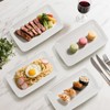 Foraineam 8 Pieces Rectangular Plates 8 Inch Porcelain Platters, Dessert,